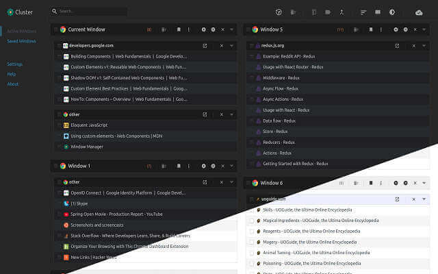 Cluster Windows Tab Manager - Chrome Extension