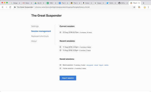 The Great Suspender - Chrome Extension