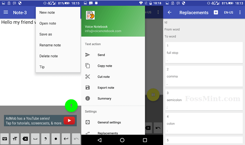 Voice Notebook - Android Dictation App