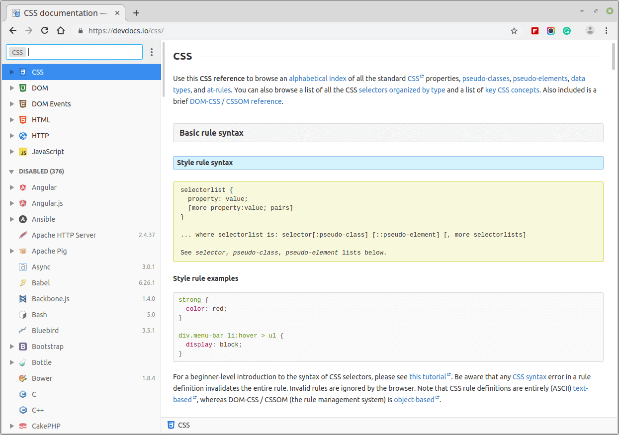 DevDocs - Combines Multiple API Documentations