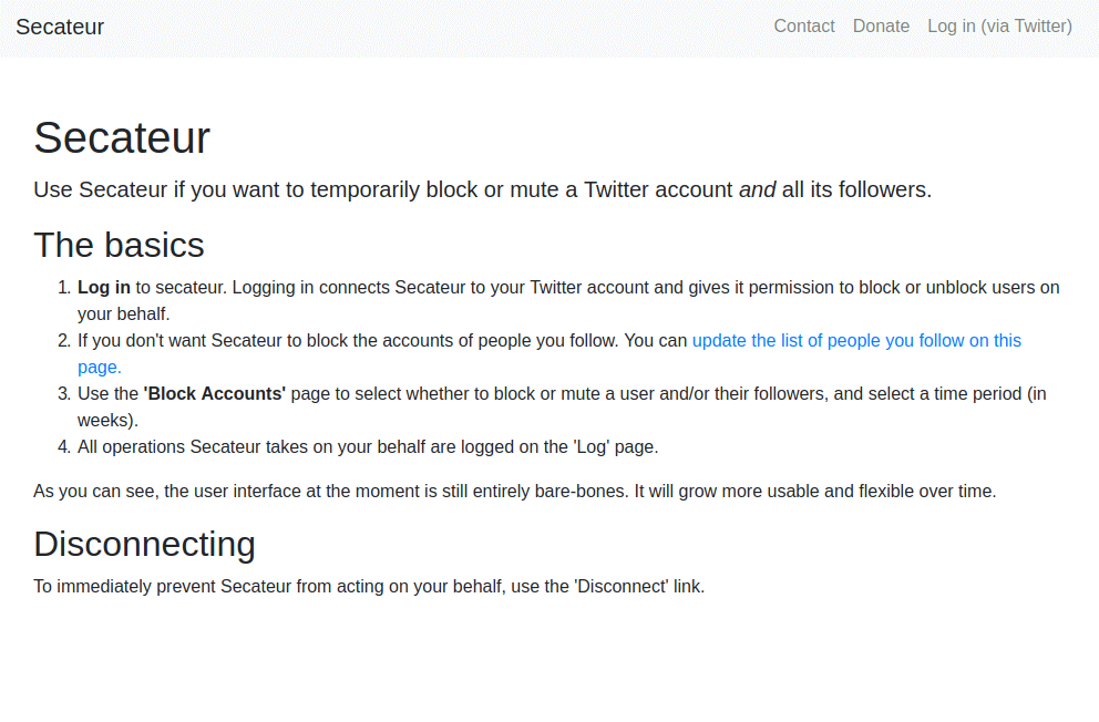 Secateur - Temporarily Block or Mute a Twitter Account
