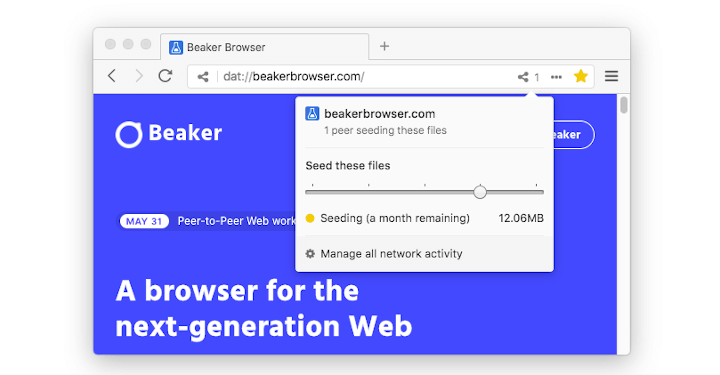 Beaker P2P Web Browser