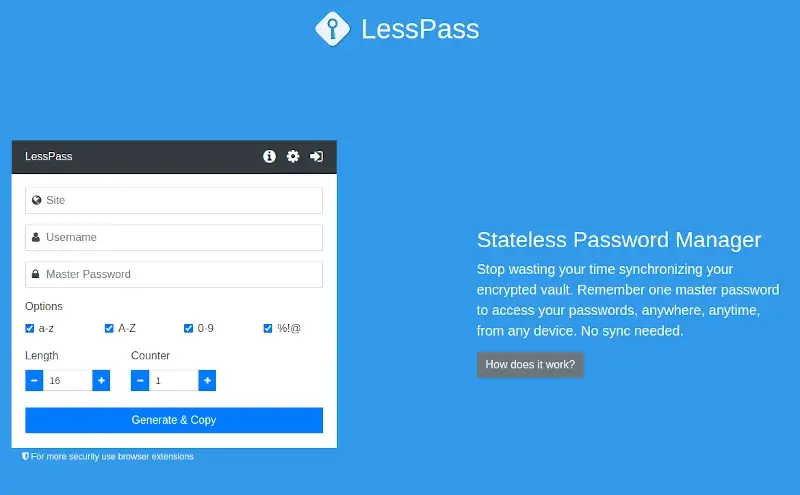 LessPass - Password Manager