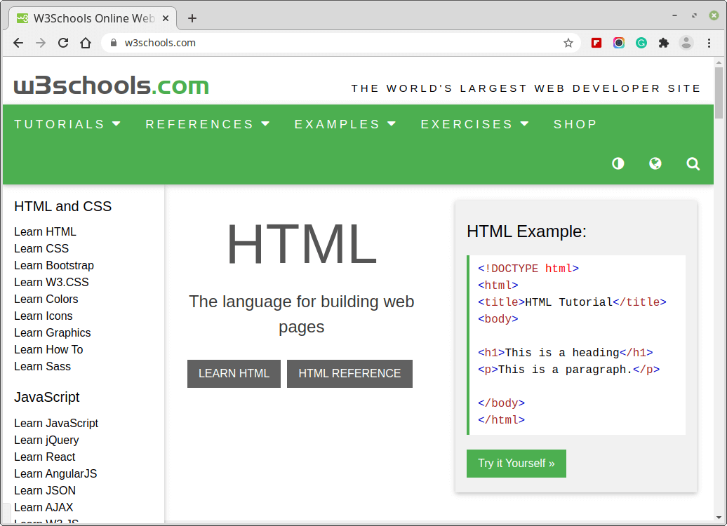 w3schools - THE WORLD'S LARGEST WEB DEVELOPER SITE