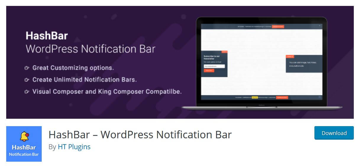 HashBar WordPress Notification Plugin