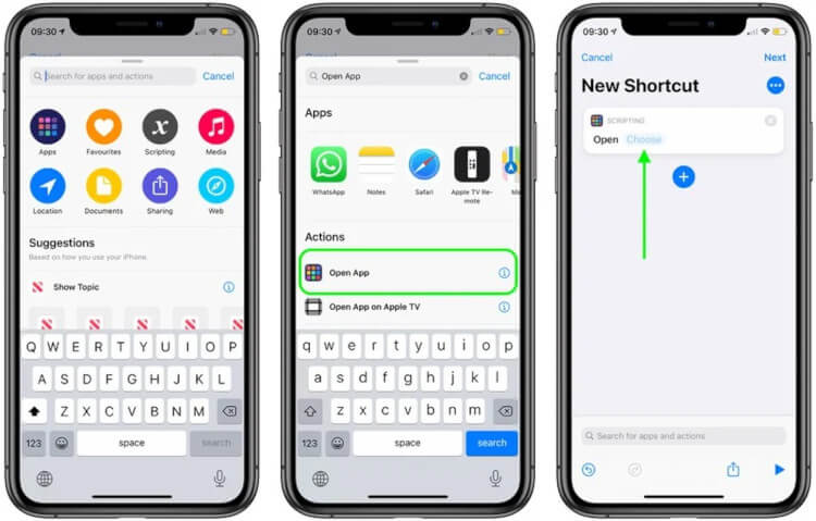 Choose New Shortcut