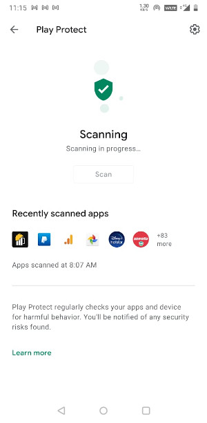 Play Protect Scan