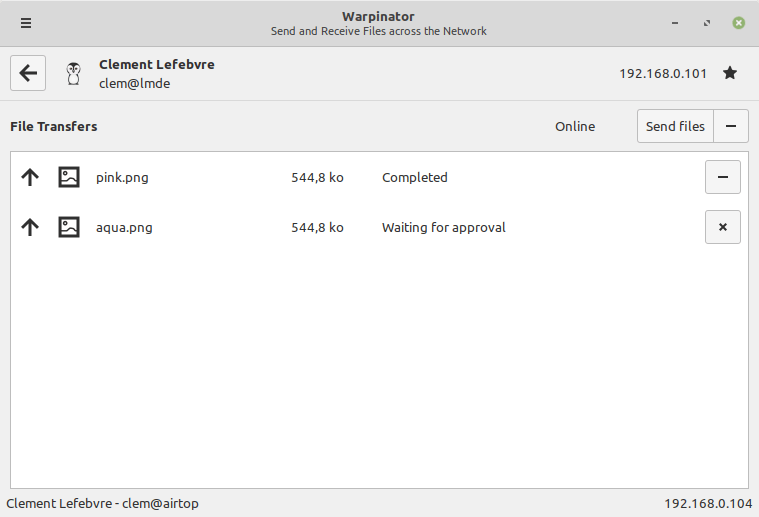 warpinator - Share files across the LAN