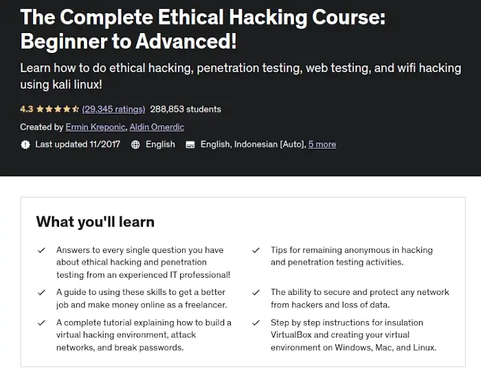 Complete Ethical Hacking Course
