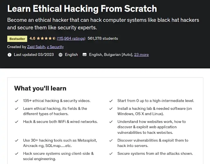 Learn Ethical Hacking From Scratch