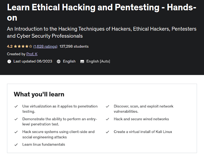 Learn Ethical Hacking and Pentesting 