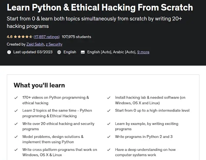Learn Python and Ethical Hacking 