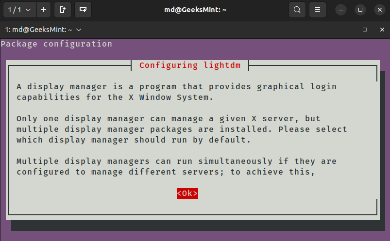 Configuring lightdm Display Manager