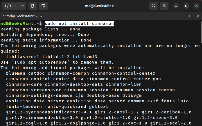Install Cinnamon Desktop in Ubuntu