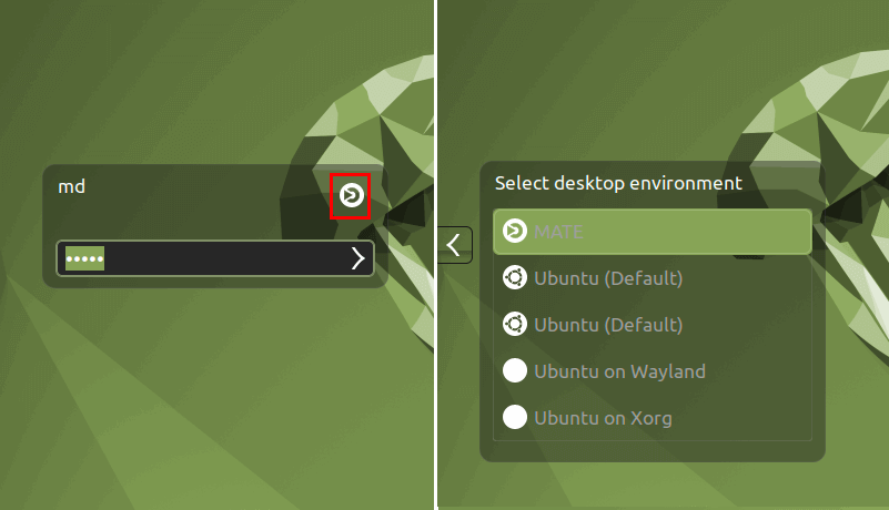 Select Mate Desktop Environment