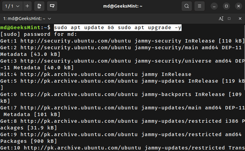 Update Ubuntu Package List