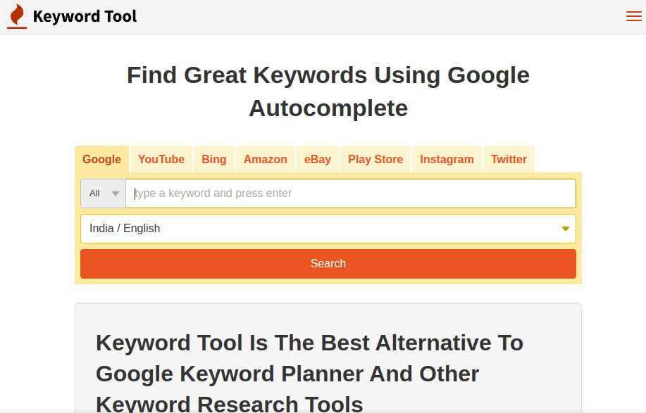 Keyword Tool