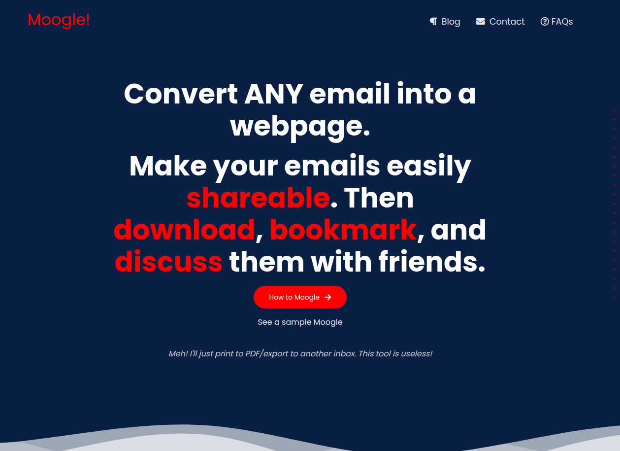 Moogle Convert Email to Webpage