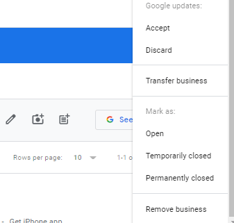 Remove Google Business from List