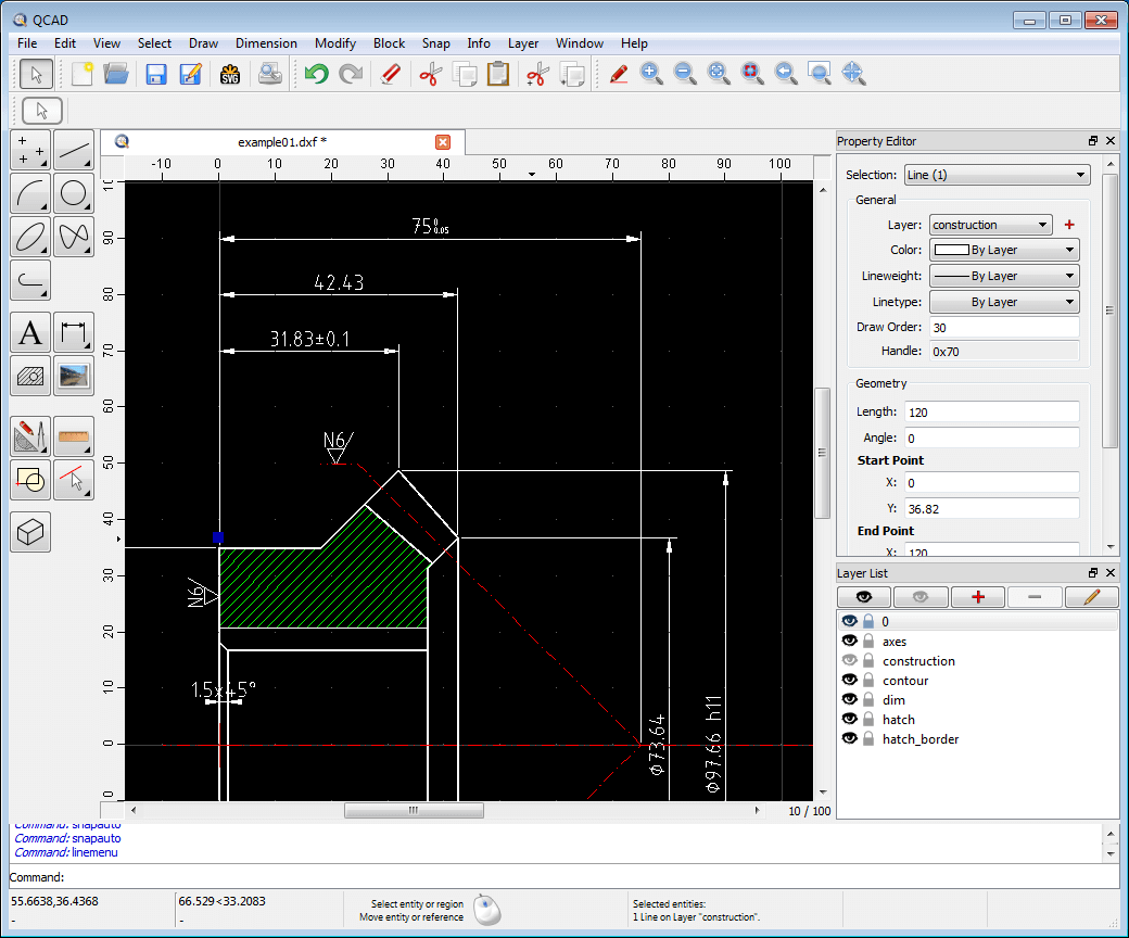 QCAD 2D CAD Software