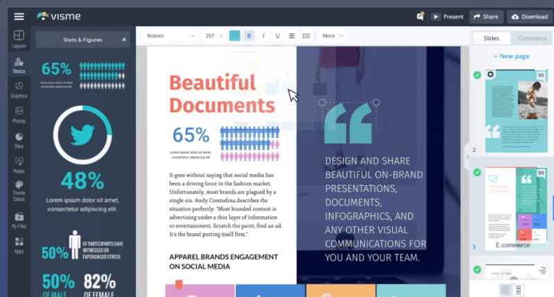 Visme - Create Presentations Infographics Design and Video