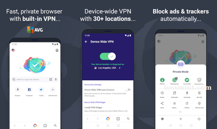 AVG Browser - Built-in VPN