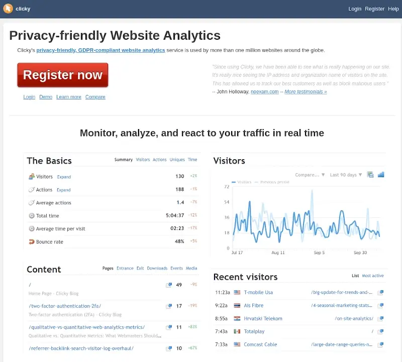 Clicky - Privacy-Friendly Website Analytics