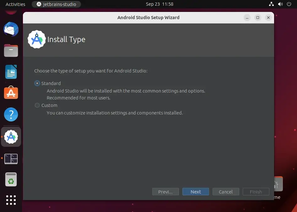 Android Studio Install Type