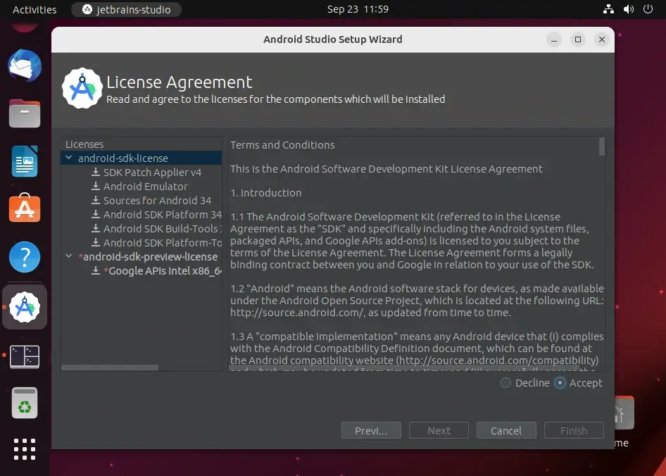 Android Studio License