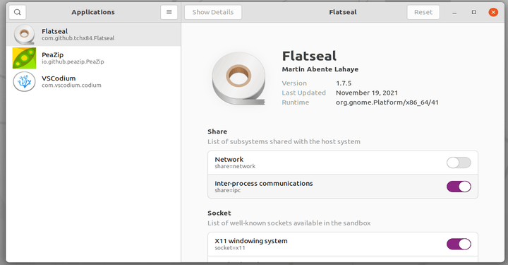 Flatseal - Manage Flatpak Permissions