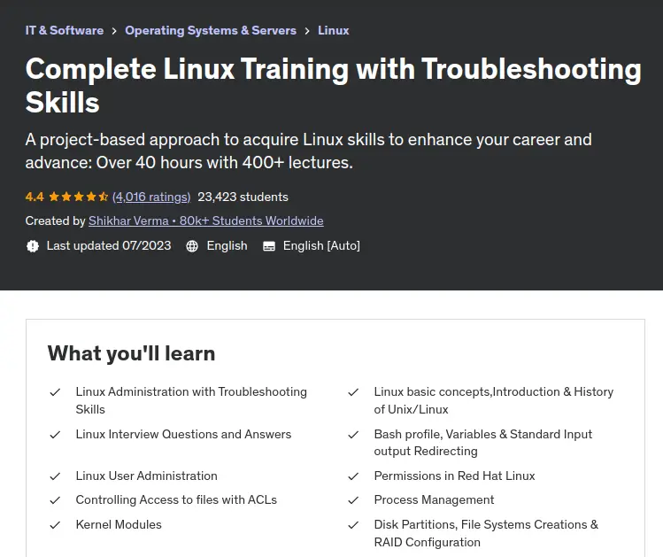 Complete Linux Training with Troubleshooting