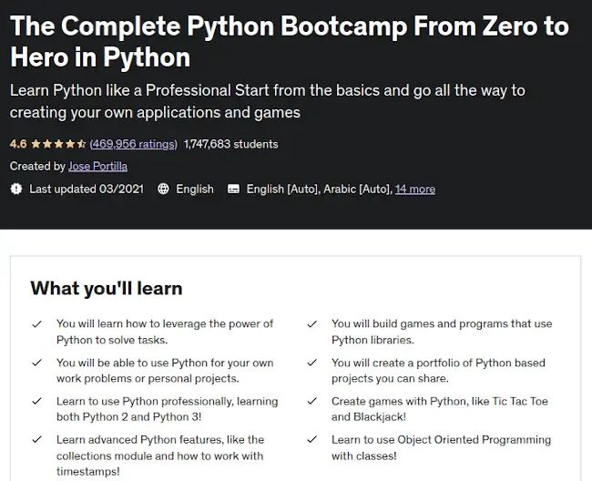 Complete Python Bootcamp From Zero to Hero in Python