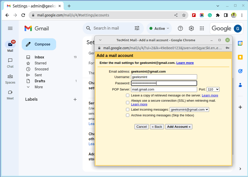 Gmail Account Password