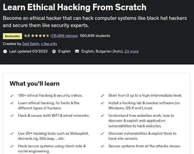 Learn Ethical Hacking from Scratch