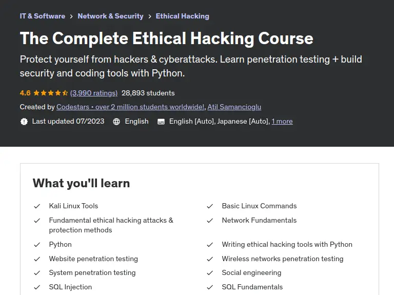 The Complete Ethical Hacking Course