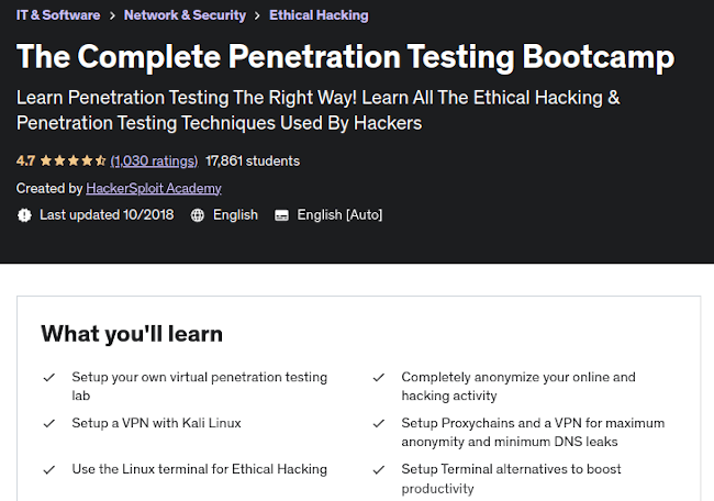 The Complete Penetration Testing Bootcamp