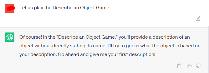 Describe an Object Game with ChatGPT