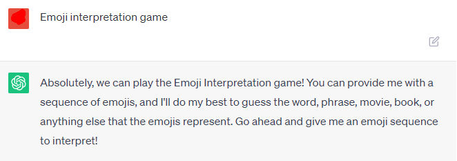 Emoji Interpretation Game with ChatGPT
