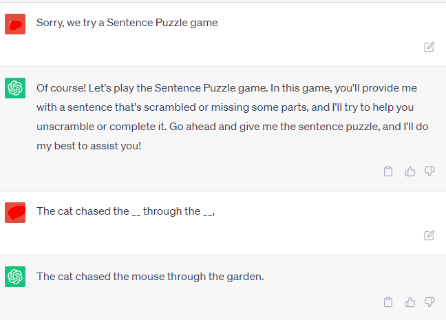 Sentence Puzzle Game with ChatGPT