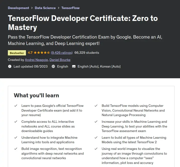 TensorFlow Developer Certificate