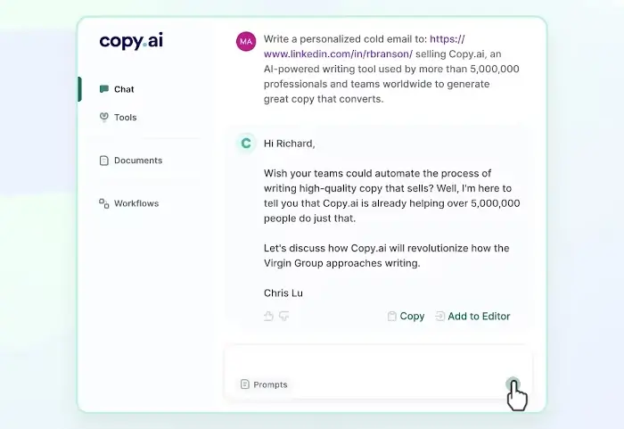 Copy ai Marketing Tool