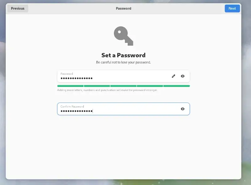 Create User Password