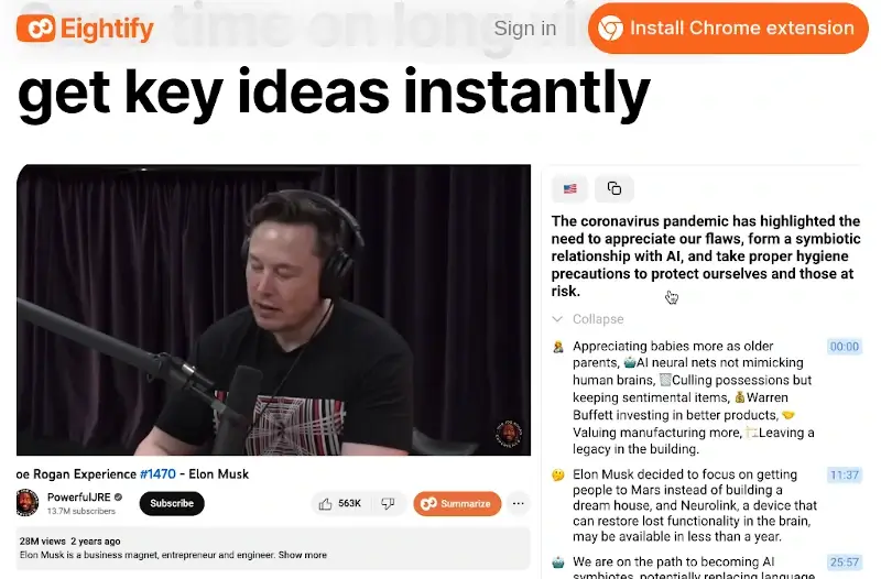 Eightify - Generate Youtube Summary with ChatGPT
