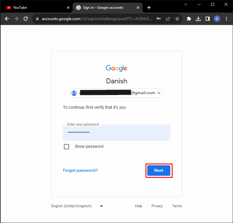 Google Account Password