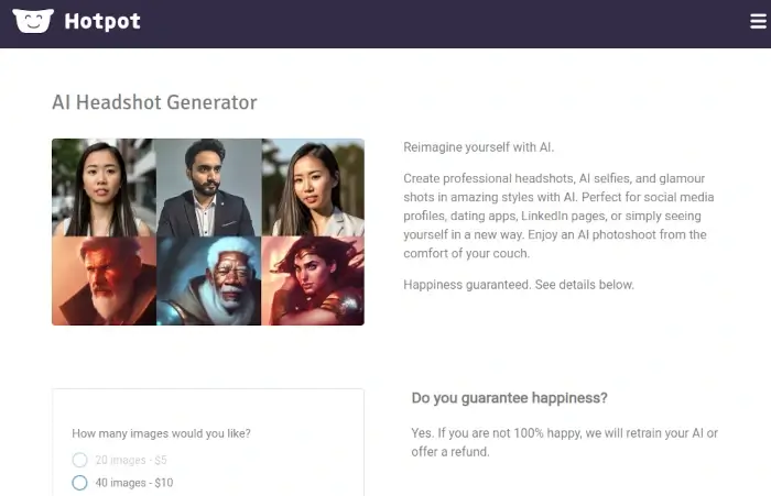 Hotpot AI Headshot Generator