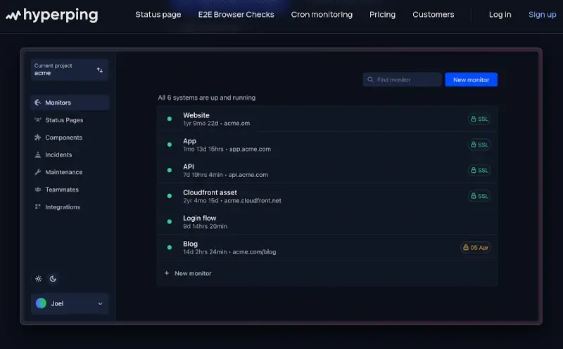 Hyperping - Uptime Monitoring