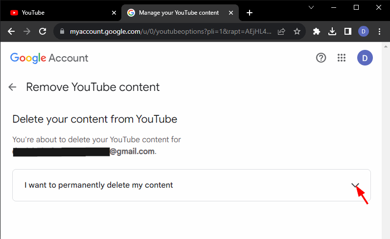 Remove YouTube Account