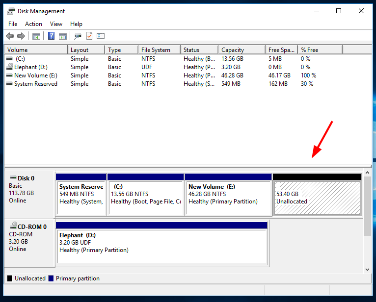 Unallocated Partition