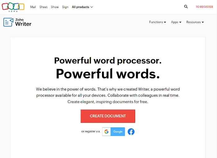 Zoho Writer