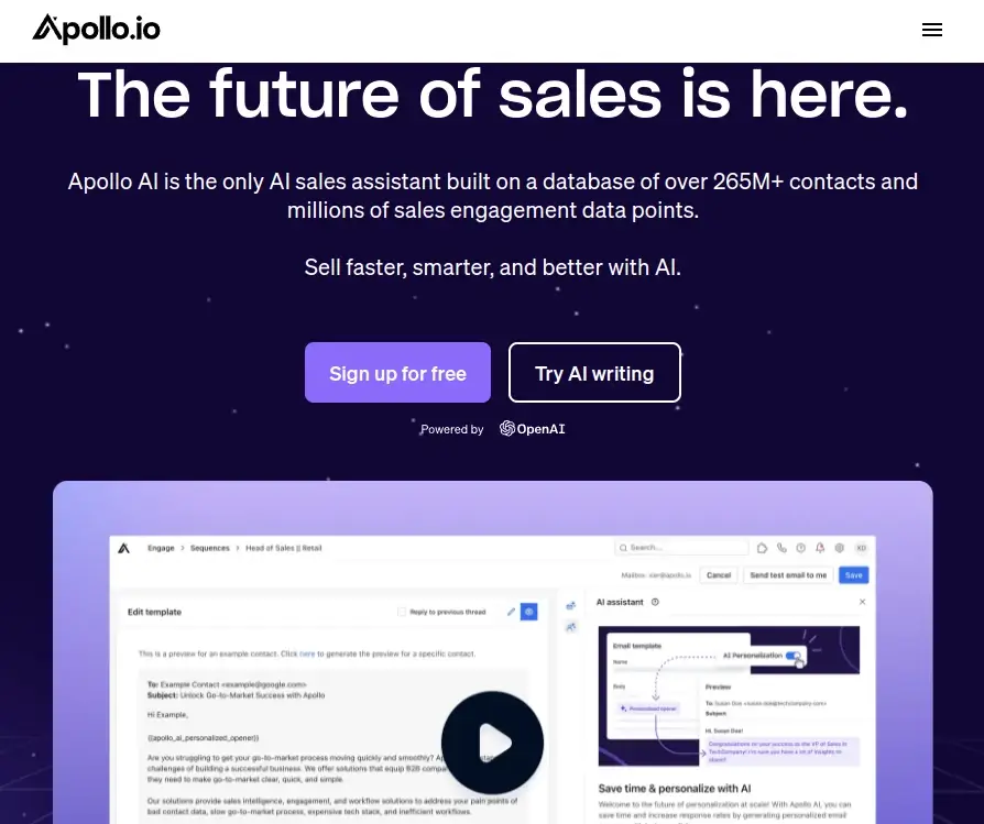 Apollo - Sales Intelligence and Engagement Platform